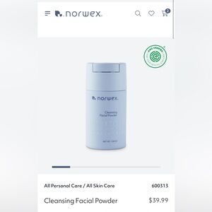NWT, Norwex Cleansing Facial Powder. 45g/1.58OZ